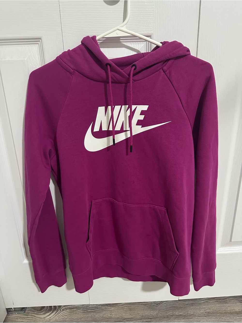 Nike Women’s Magenta Hooded Sweatshirt with White Logo